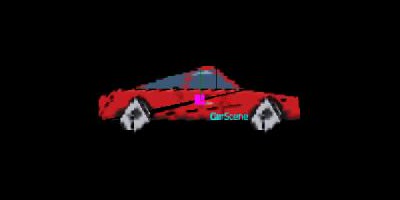 A textured car model rendered by examples/3d's CarScene